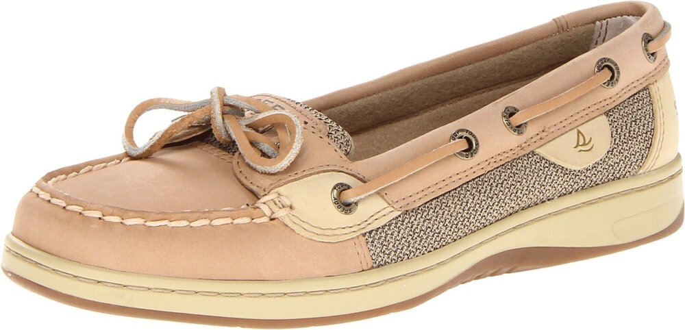 Sperry womens Angelfish Boat Shoe, Linen/Oat, 9.5 US
